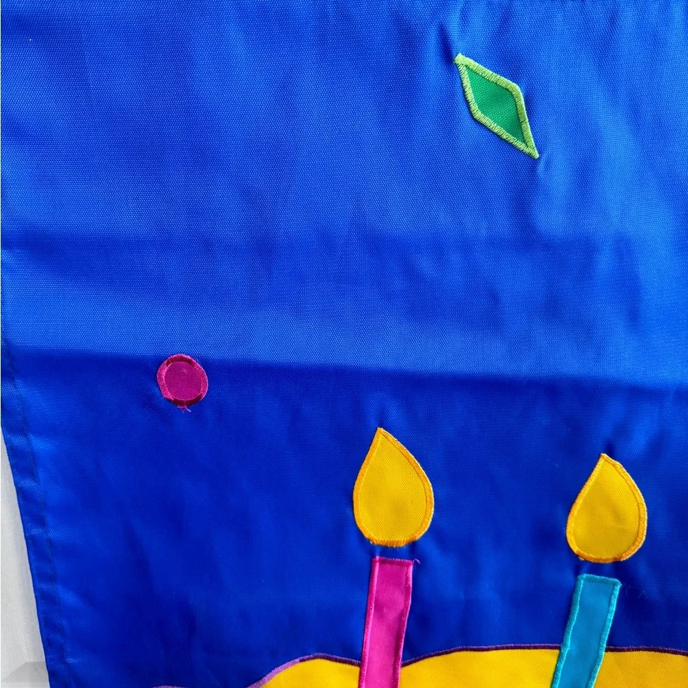 New‎ Creative Enterprises birthday cake confetti nylon flag